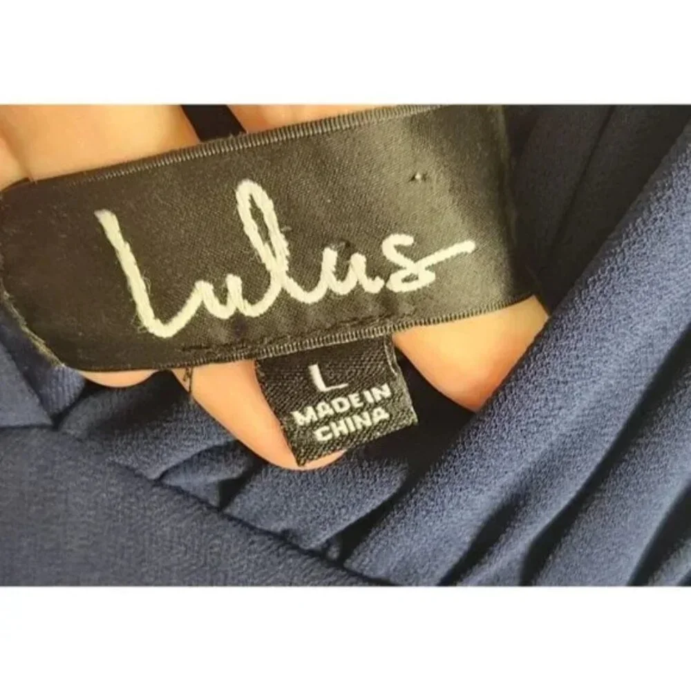 Lulu's Heavenly Hues Navy Blue Maxi Dress - size large - Picture 6 of 8